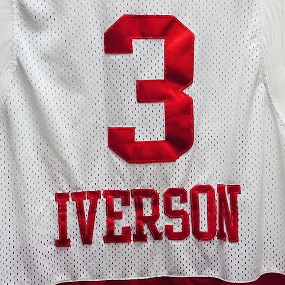 Nike Allen Iverson 76ers PHILA Jersey Mens 3XL Red White NBA Basketball - Picture 5 of 14